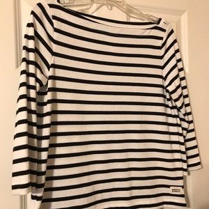 Kate Spade Brooke Street B/W striped boatneck